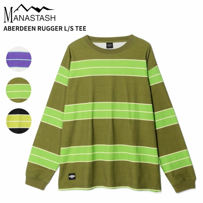 マナスタッシュ Tシャツ アバディーンラガーロングスリーブTシャツ ボーダー 長袖 ロングTシャツ カットソー 792-4130004