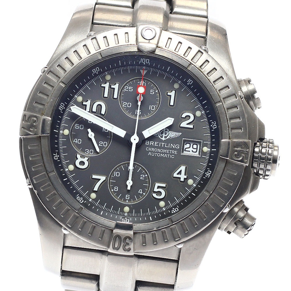 ジャンク ブライトリング BREITLING E13360 クロノアベンジャー デイト クロノグラフ 自動巻き メンズ 保証書付き_931530【中古】