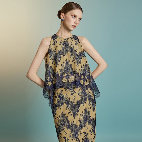 B9185 フローラル レースブラウス