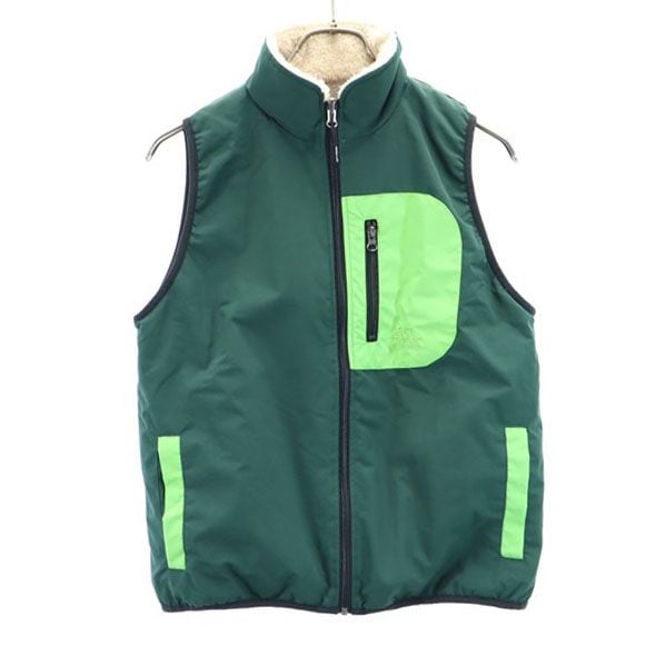 リバーシブル ボア×タスロン ベスト S グリーン系 アウトドア フェス レディース 5,550円
