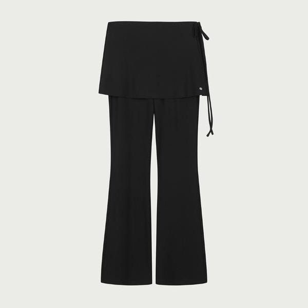 HC04 レイヤードスカート ブーツカット パンツ 女性 レイヤードスカート ブーツカット パンツ_ブラック 1 (S45898841)