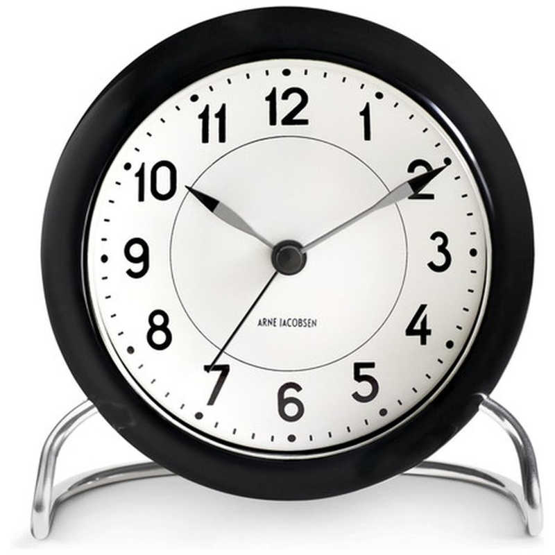 インテック　置き時計 Station Table clock 11cm wh/black ARNE JACOBSEN(アルネ ヤコブセン)　AJ43672