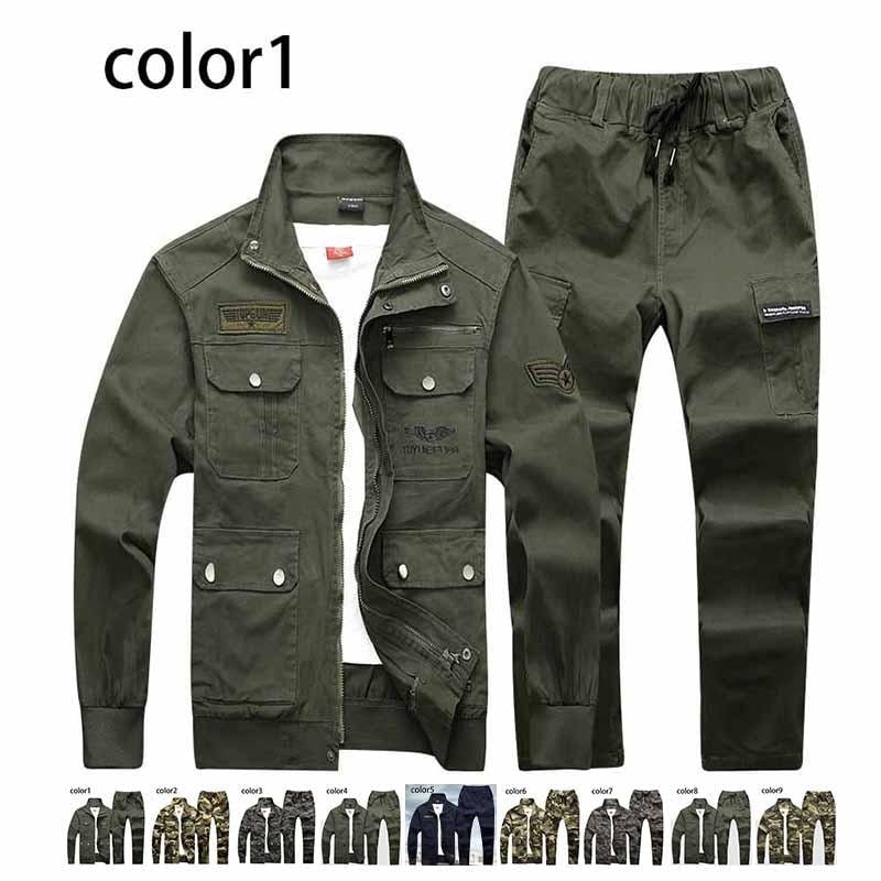 作業着 ユニフォーム 男女兼用 上下セット ジャケットパンツ 作業服 メンズ 場 倉庫 オーバーオール工場 迷彩柄ヤッケ 長袖30%までに制限