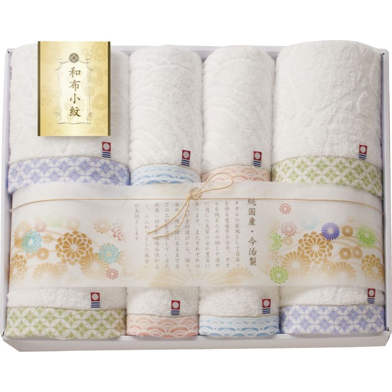 和布小紋 バスタオル4P&フェイスタオル4P