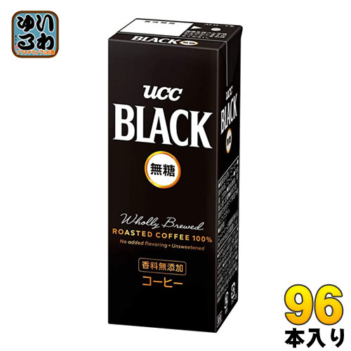 UCC ブラック無糖 200ml 紙パック 96本 (24本入4 まとめ買い) ブラックコーヒー 珈琲 無糖