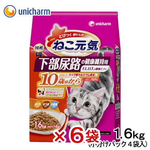 キャットフード　下部尿路の健康維持用　１０歳頃からまぐろ・白身魚・かつお入り　１．６ＫｇX６袋　超高齢猫用　ＣＲＣ35―15―88―30―00