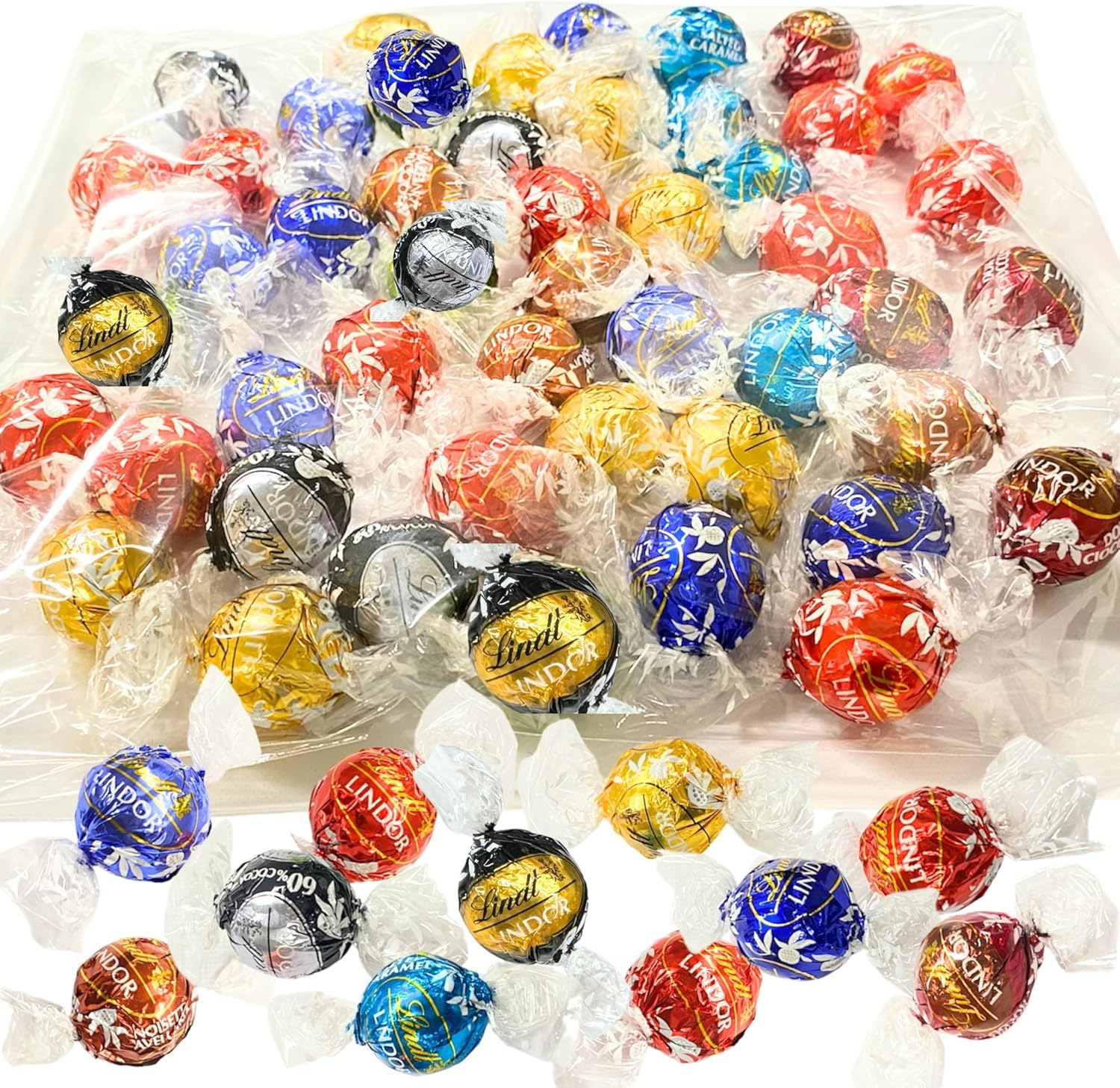 リンツ　リンドール　8種類48個　チョコレート　ゴールド＆シルバー＆ストロベリー 大容量 600g 詰め合わせ アソート バレンタイン チョコ Lindt