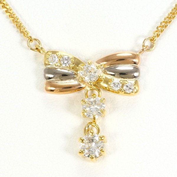 K18 18金 YGWGPG ネックレス ダイヤ 0.16 0.25 カード鑑別書 中古