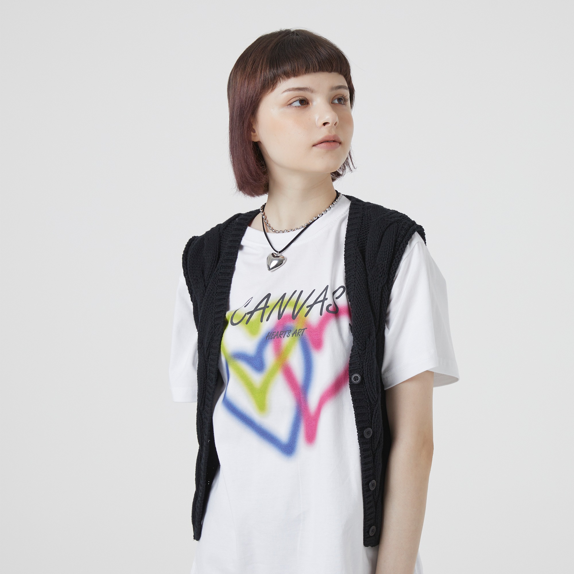 Heart spray Tee White