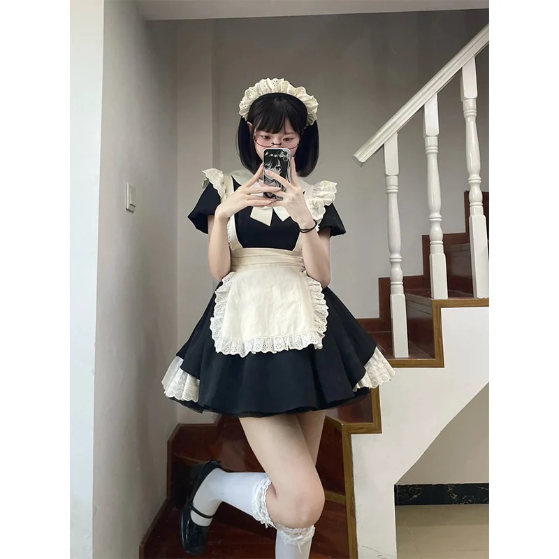 ロリータ メイドレースデリバリーリボンロリータショートスカート