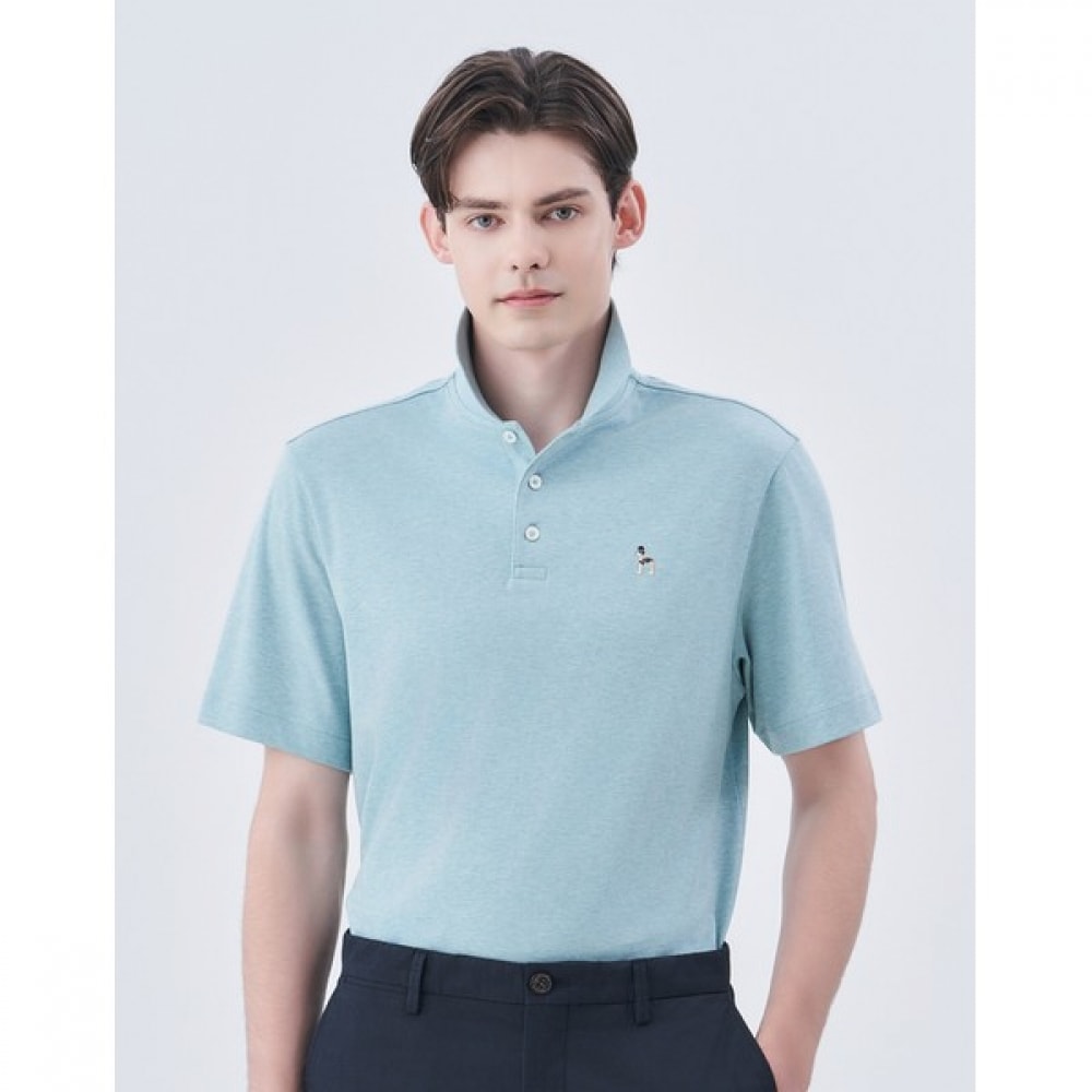 [ヘッジス] 24SS ターコイズメランジインターロックショートスリーブカラー T シャツ HZTS4B436T2 7,871円