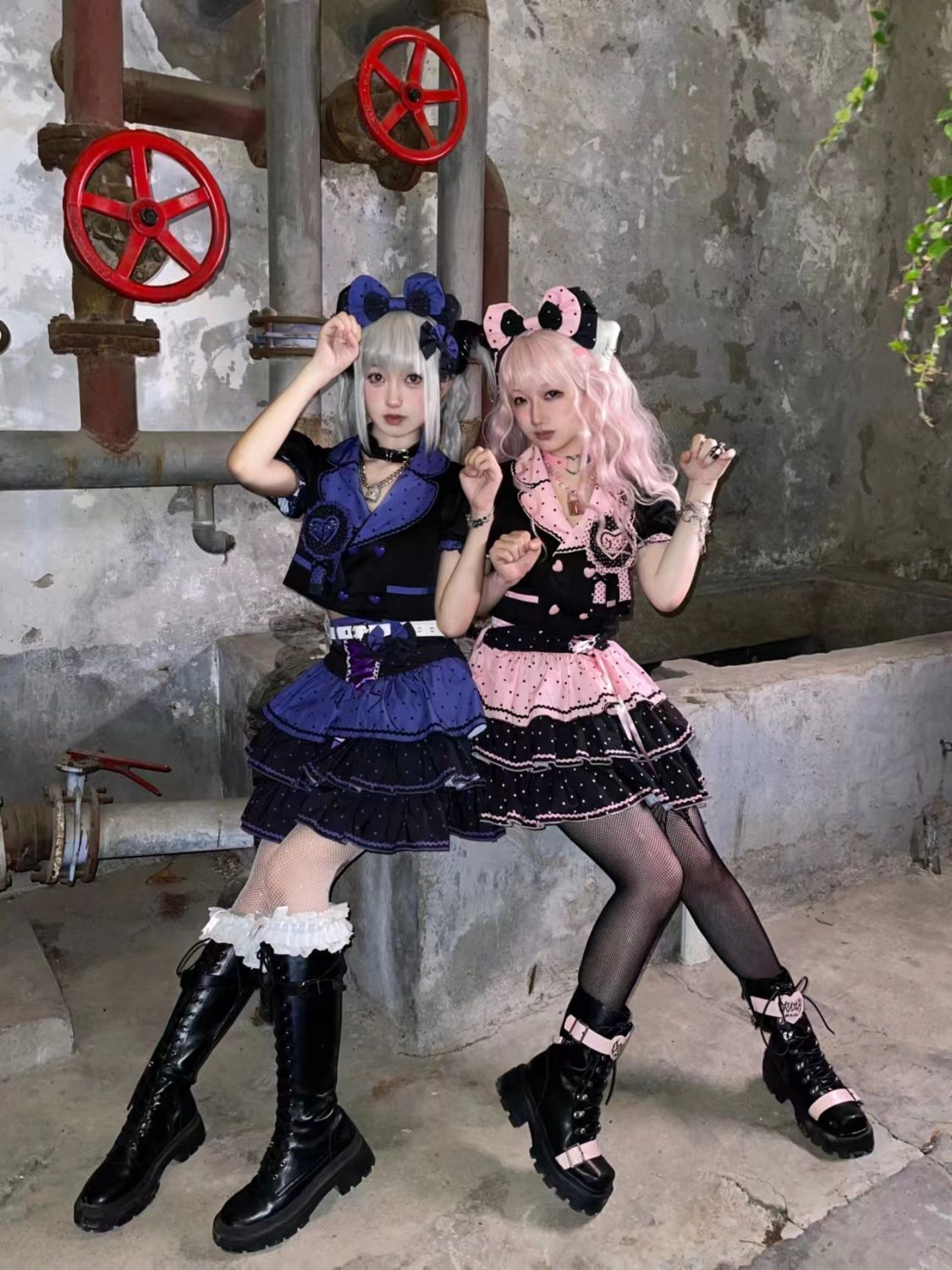 韓国ファッシ y2k サブカル小アイドル ロリータ 少女ギャル亜比ロリータスーツスカート洋装