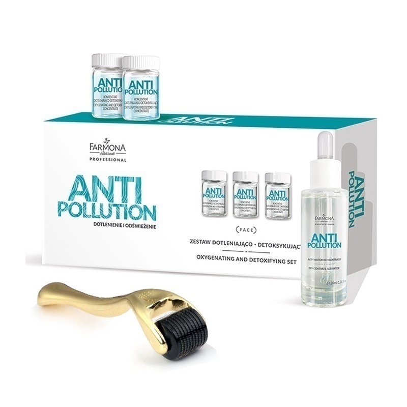 【FARMONA】ANTI POLLUTION 美容液 アンプル 3g,10p+セラム30ml+mtsローラー セット 鎮静 保湿 乾燥肌 水分 敏感肌 ニキビ 毛穴 ケア しわ リフティング