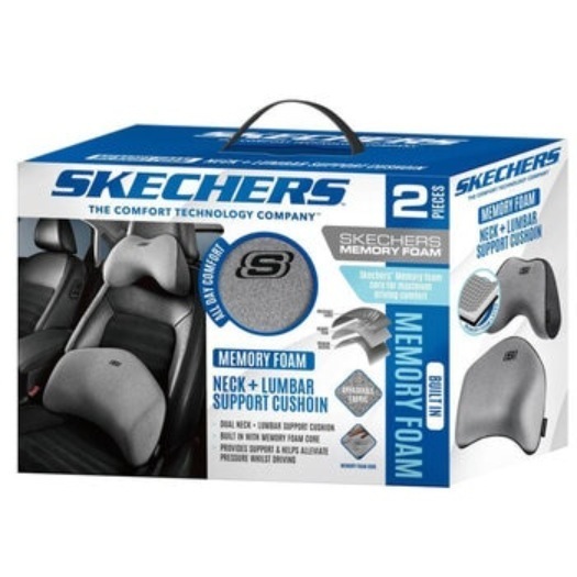 【倉庫直送】　スケッチャーズ 車用クッション 2PCセット 首＆腰用 6,525円