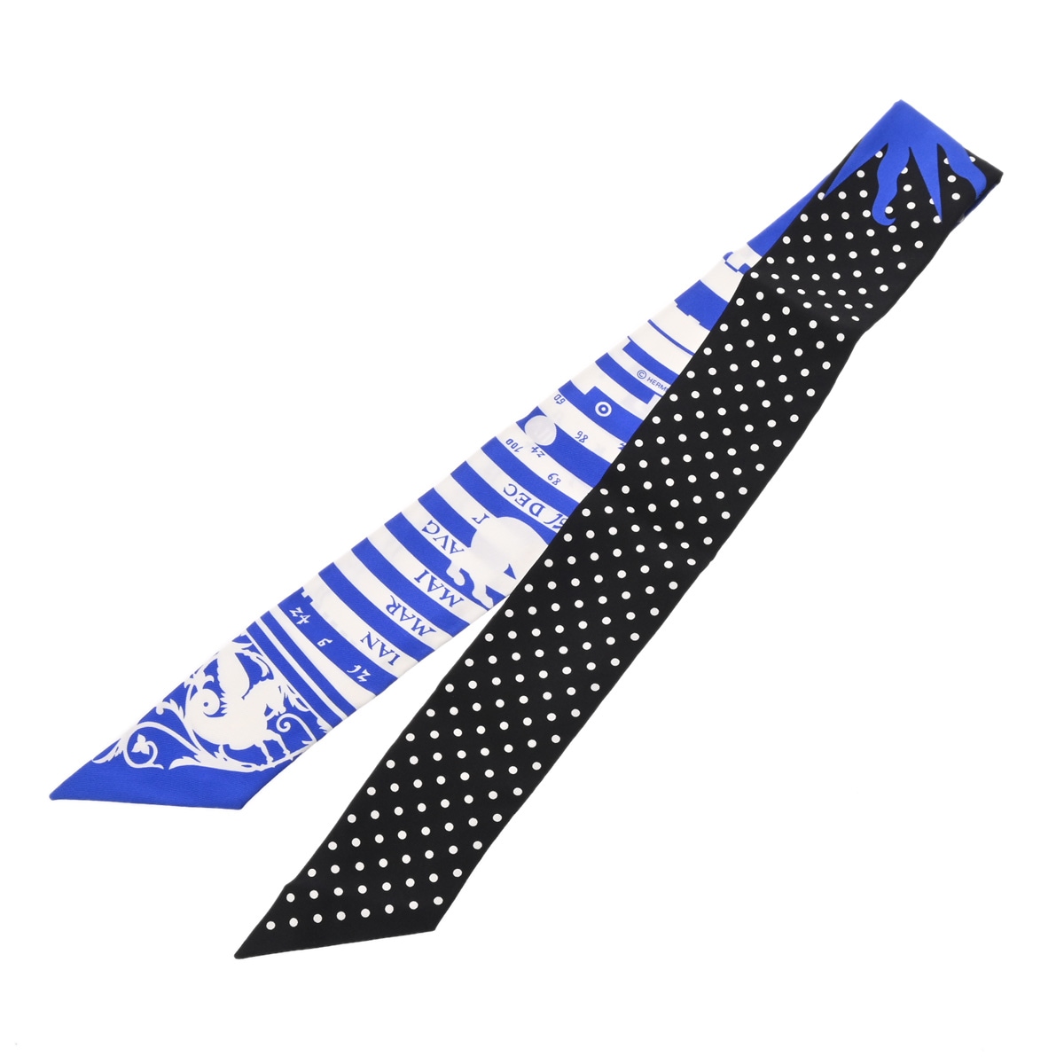 ツイリー ASTROLOGIE A POIS ブルー/ブラック/ホワイト 063292S レディース シルク100％ スカーフ ABランク 中古 銀蔵