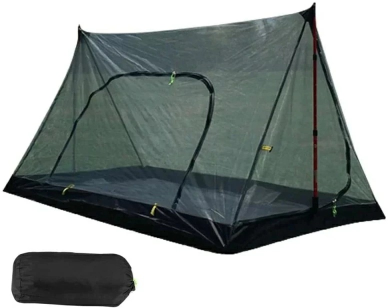 『目玉新商品』蚊帳 超軽量携帯式テント 蚊除け網 /屋外活動用 モスキートネット (竿は別売) 200*125*110cm