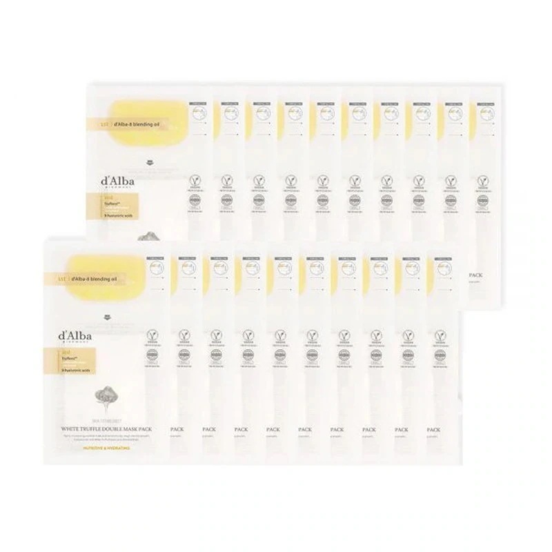 ホワイトトリュフ ダブルマスクパック (栄養/保湿) 20枚 シートマスク 韓国 フェイスパック 個包装 パック シート 人気 大容量 保湿 乾燥 鎮静 敏感肌 ニキビ 毛穴 ケア