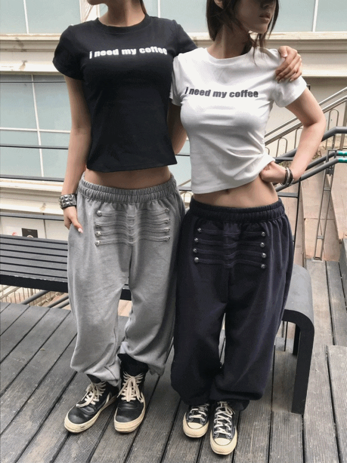 seouler_studio / Napoleon Jogger Pants [韓国ファッション Y2K ジョガーパンツ ストリート ギャル]