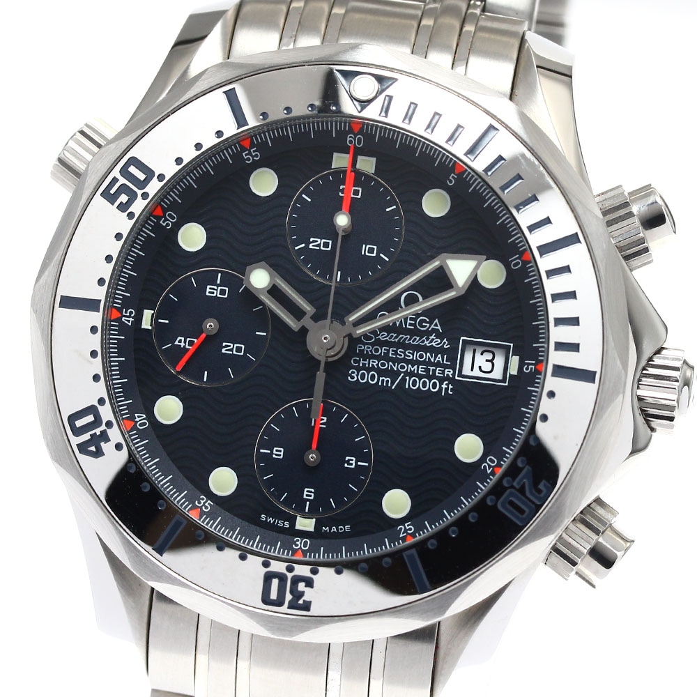 オメガ OMEGA 2598.80 シーマスター300 デイト クロノグラフ 自動巻き メンズ 未使用品 保証書付き_900011【中古】