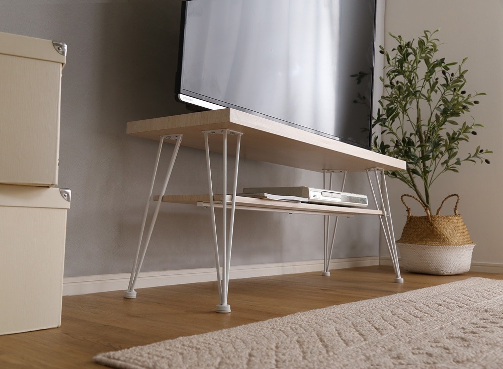 ラック 棚 テーブル テレビ台 テレビボード おしゃれ 木製 かわいい マルチラック ローテーブル ローボード シンプル 木目柄 ホワイト 110cm