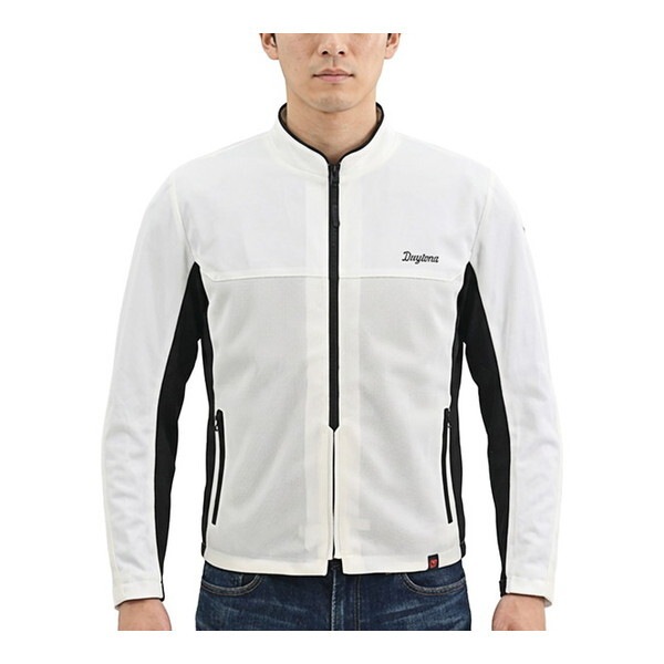DJ032ACメッシュライダース WH/M 64821 ホワイト バイク ジャケット (夏 メッシュ 高通気 軽量 CE規格 ソフトプロテクター付属 ドライ生地)
