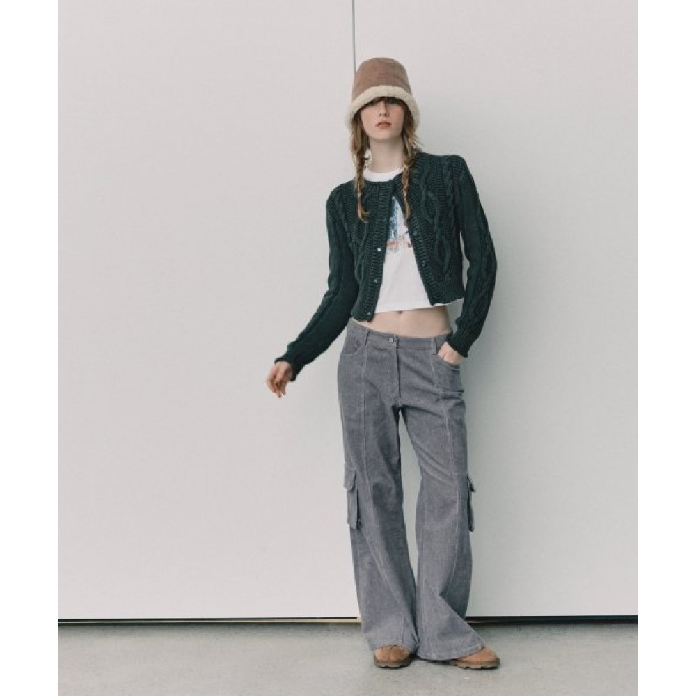 GROVE GRVR スポーツ_ケーブルカーディガン_チャコール 13,227円