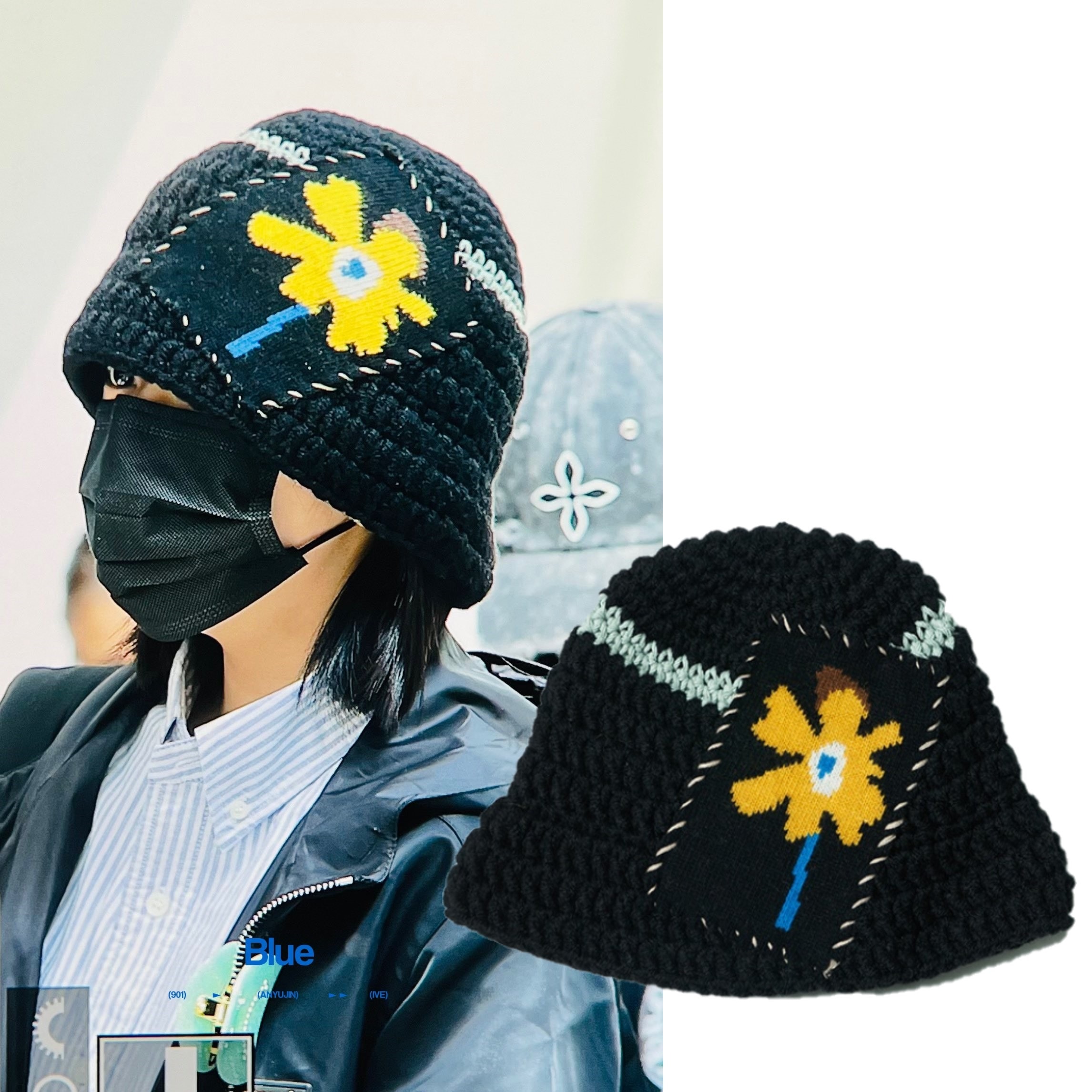 [MISU A BARBE] [アイブアンユジン着用] FLOWERING BUCKET BLUE BEAN