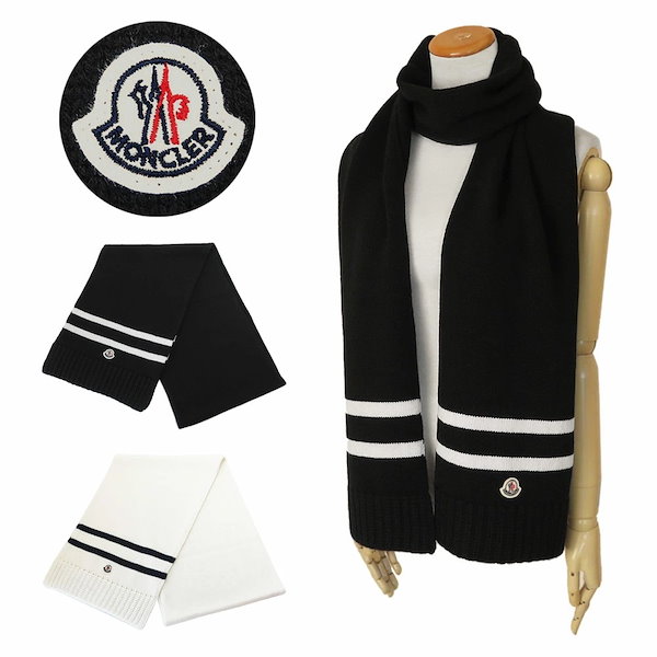 美品 モンクレール MONCLER マフラー トリコロール