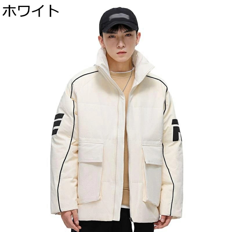 ダウンジャケット メンズ ダウンコート 秋冬 ジャンパー ショート丈 立ち襟 ビッグポケット カジュアル 厚手 防風 防寒 保温性 アウトドア 冬用コート 冬服