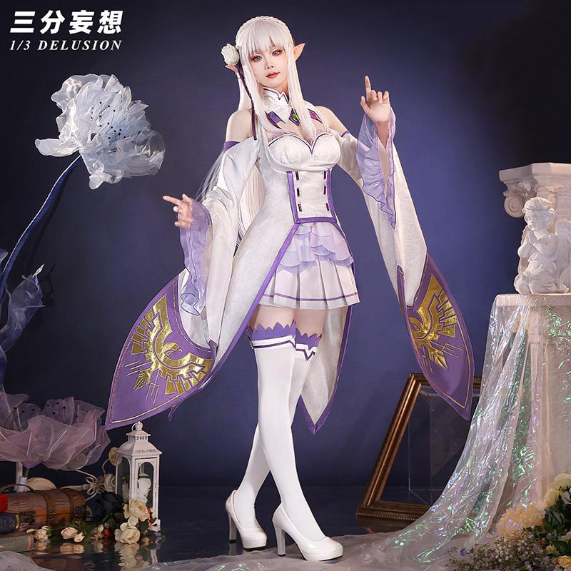 【三分妄想13Delusion】Re:ゼロから始める異世界生活 エミリア コスプレ衣装ウィッグ コスチューム22