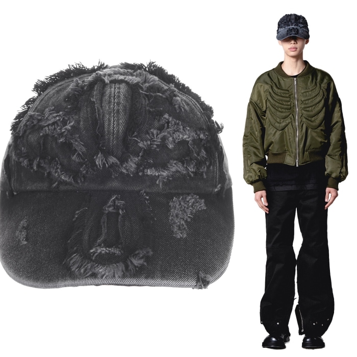 【SURGERY】 SURGERY CLOVER PATCHED DENIM CAP : BLACK
