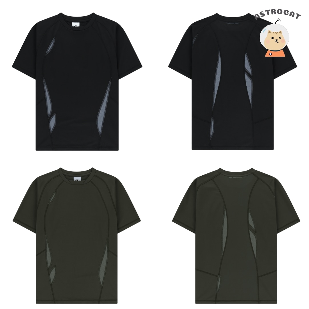 FLOWING PANEL T-Shirt_2Colors Gorpcore Y2K 韓国ファッション 韓国キャップ メンズキャップ レディースキャップ アイドルキャップ