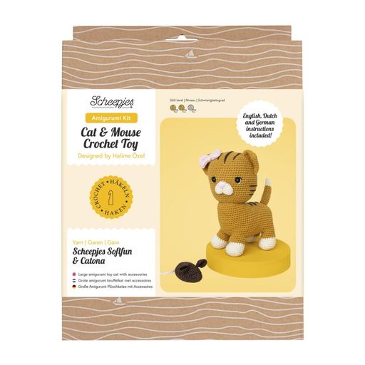 SCHEEPJES あみぐるみキット 猫とネズミのかぎ針編みおもちゃ - 1個