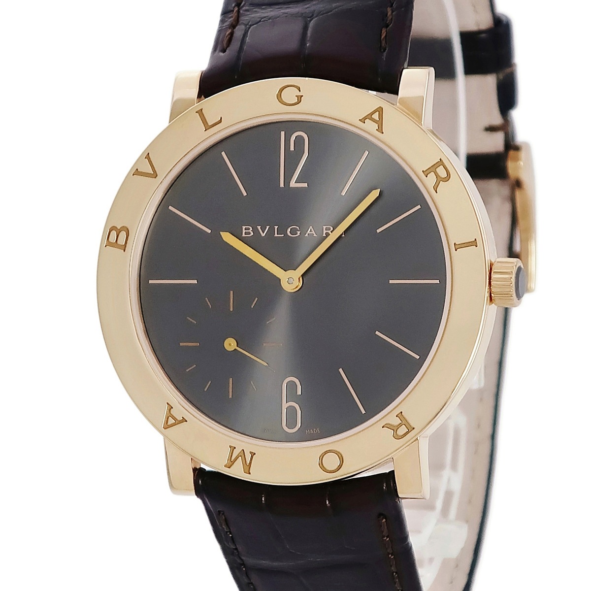 ブルガリブルガリ 102505 BBP41GXTRO 手巻き メンズ K18PG無垢 グレー 3年保証