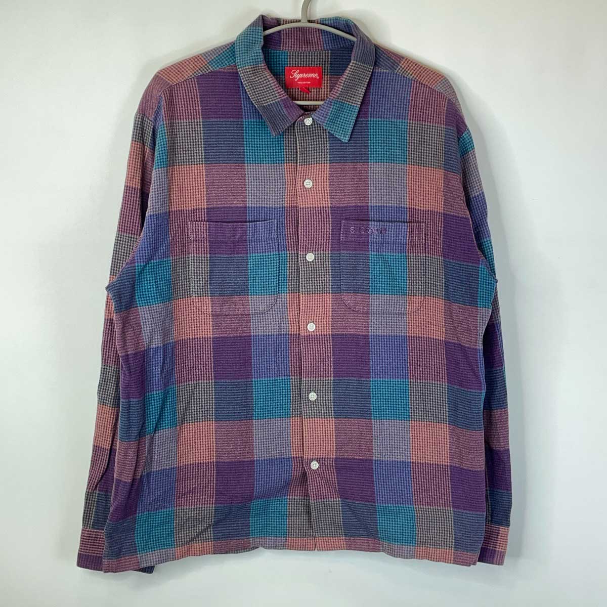 【中古】Supreme Plaid Flannel Shirt フランネルシャツ L マルチカラー メンズ シュプリーム ボックスシルエット