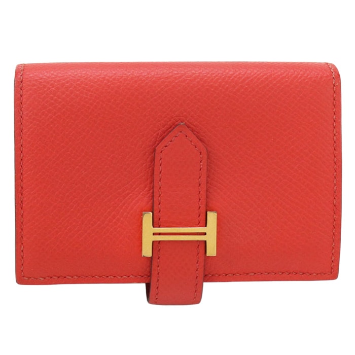 ベアン カードケース HE93767 名刺入れ/ベアン カードケース D刻印 レッド【中古】 レディース Aランク