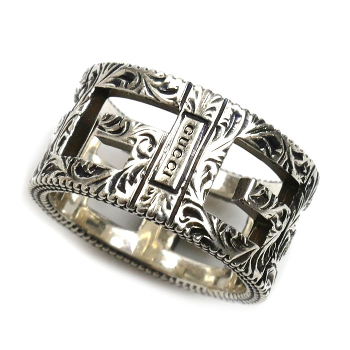 GUCCI グッチ シルバー925 スクエアGアラベスク リング・指輪 551918 12号 8.1g レディース 中古