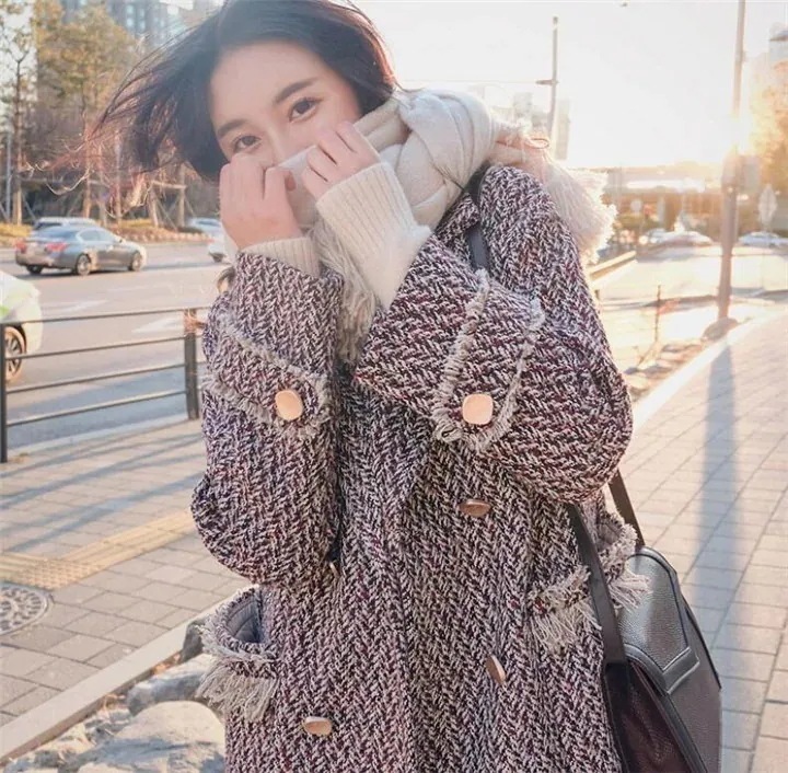 【急速出荷!】ガーリーなムード演出可能大きいサイズ レディース ウールコート ファッション 新作 ファッション 韓国 中長セクション プラス綿厚化 スリム カジュアル 百掛け エレガント コート