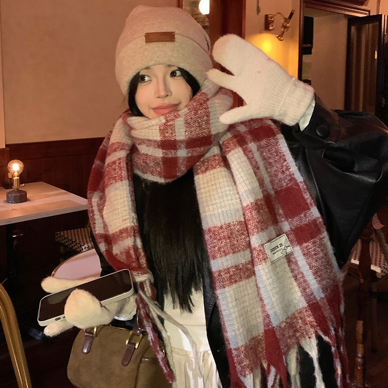 10個セット 韓系ムードニットマフラー女冬コーデコート高級感赤ストールアウターネックカバーネックウォーマー 257,269円