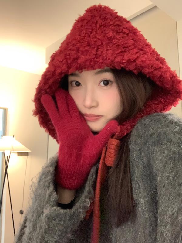 帽子 レディース 冬用 韓国 厚手 防寒 かわいい 暖かい 耳 カバー シンプル 結び 普段使い アウトドア 赤 青 カーキ 柔らかい カジュアル