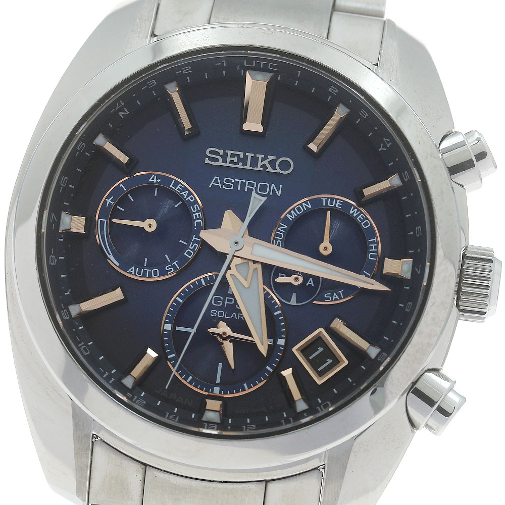 セイコー SEIKO SBXC049/5X53-0AJ0 アストロン デイト クロノグラフ ソーラー電波 メンズ 箱・保証書付き_875710【ev20】【中古】