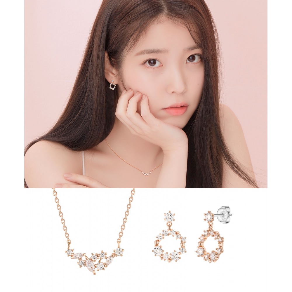 JESTINA [IUを着用] J.Blanc (J.Blanc) ネックレス+イヤリングセット (SET-J0-1086)