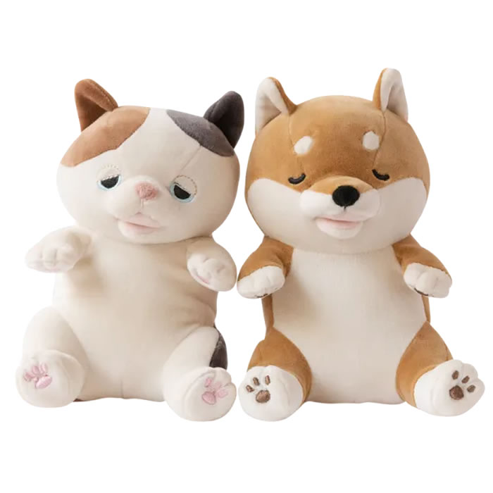 甘噛みハムハム 2体セット ゆず/ミケネコ コタロウ/シバイヌ YE-HM001YZ-KT-SET