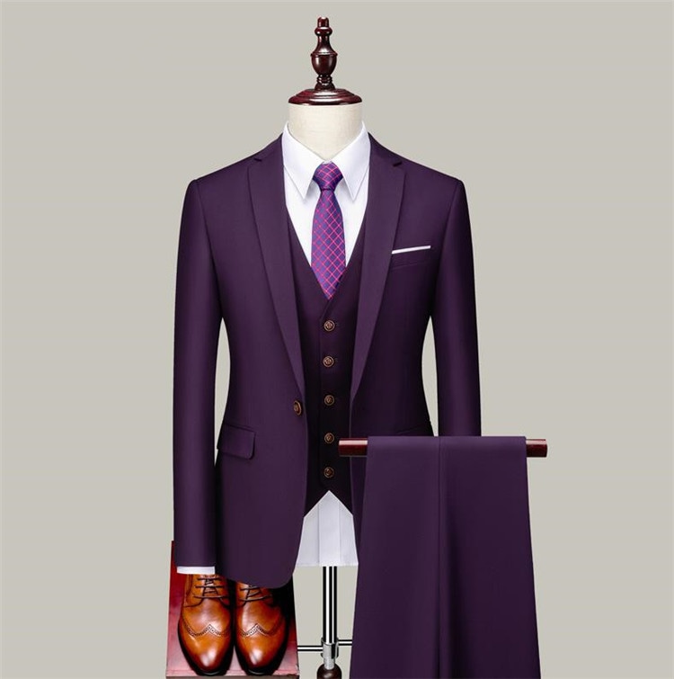 激安セール 3点セットベストマンスーツ 韓国版 スリム 新郎 結婚ドレス メンズ スーツ フォーマル