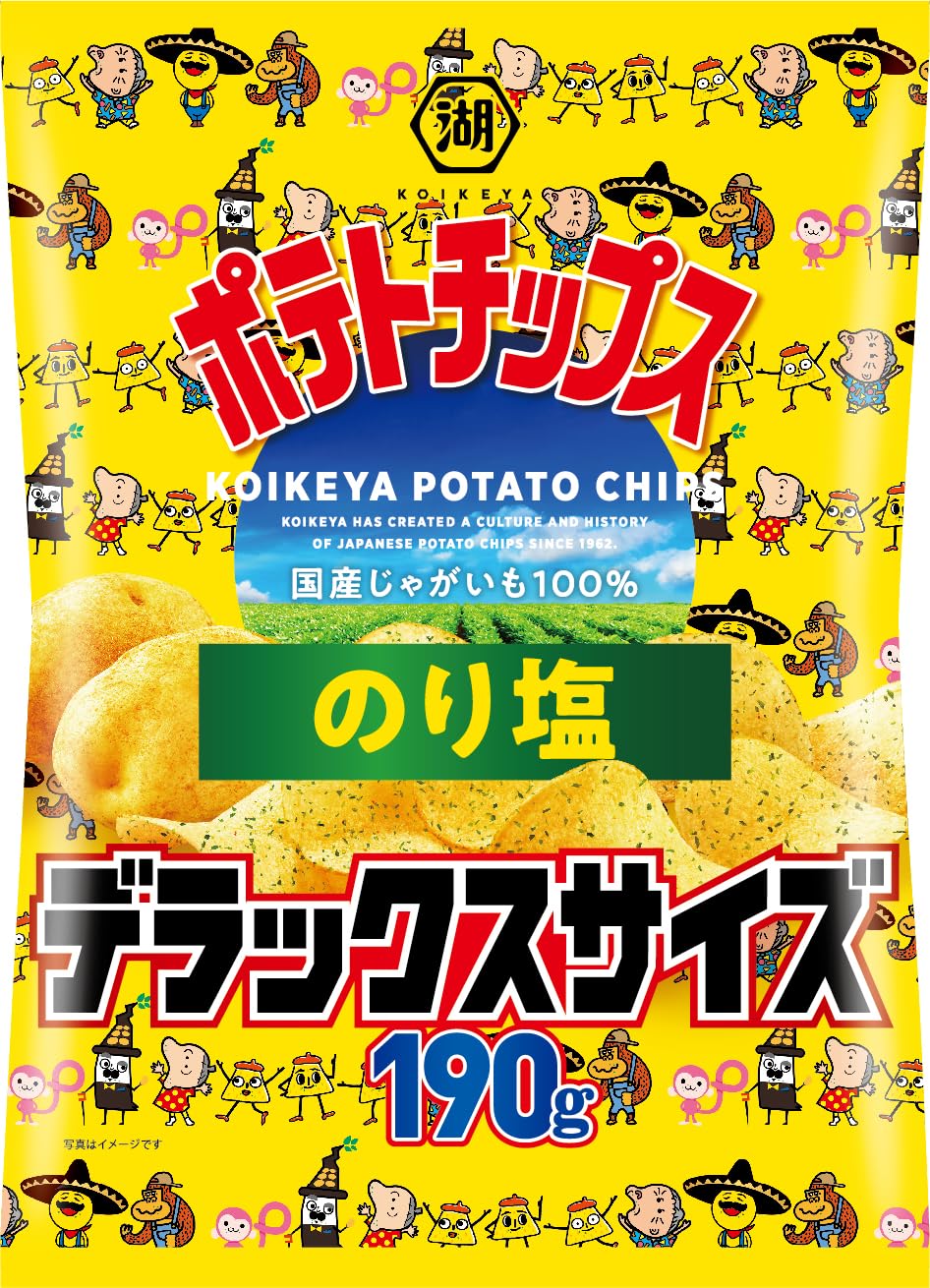 湖池屋 デラックスサイズ 湖池屋ポテトチップス のり塩 190g12袋