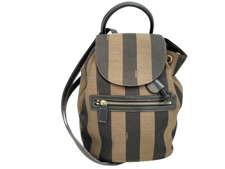 リュックサック ペカン レザー キャンバス 26324 ゴールド金具 ブラウン バックパック リュックサック ショルダーバッグ ハンドバッグ アウトドア 旅行 大容量【本物保証】