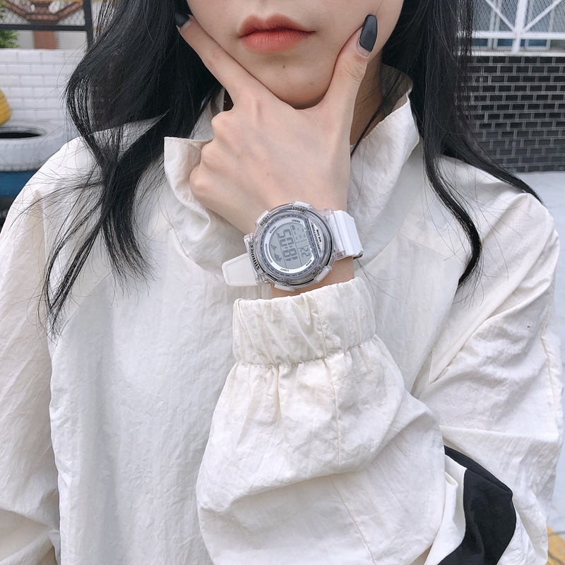 軽薄な女性の時計の男女の学生の韓版の簡単な運動の電子時計のファッションの防水の学生の夜光の腕時計 人気の贈り物が大集合 【新発売】