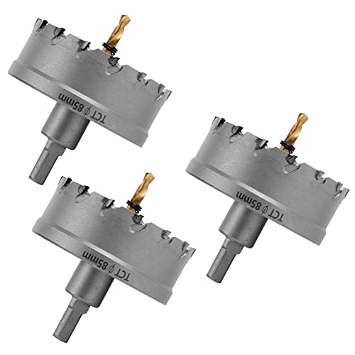 【DIYのプロ推薦】 超硬 ステンレス ホールソー 穴あけ 電動ドリル ホルソー ホールカッター ShopXJ (3, 85ｍｍ)