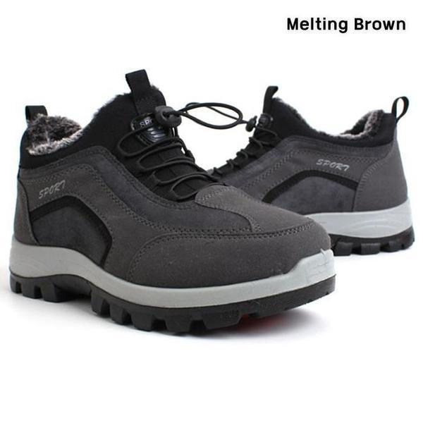 メンズ冬トレッキングシューズ男性用ファーシューズt55