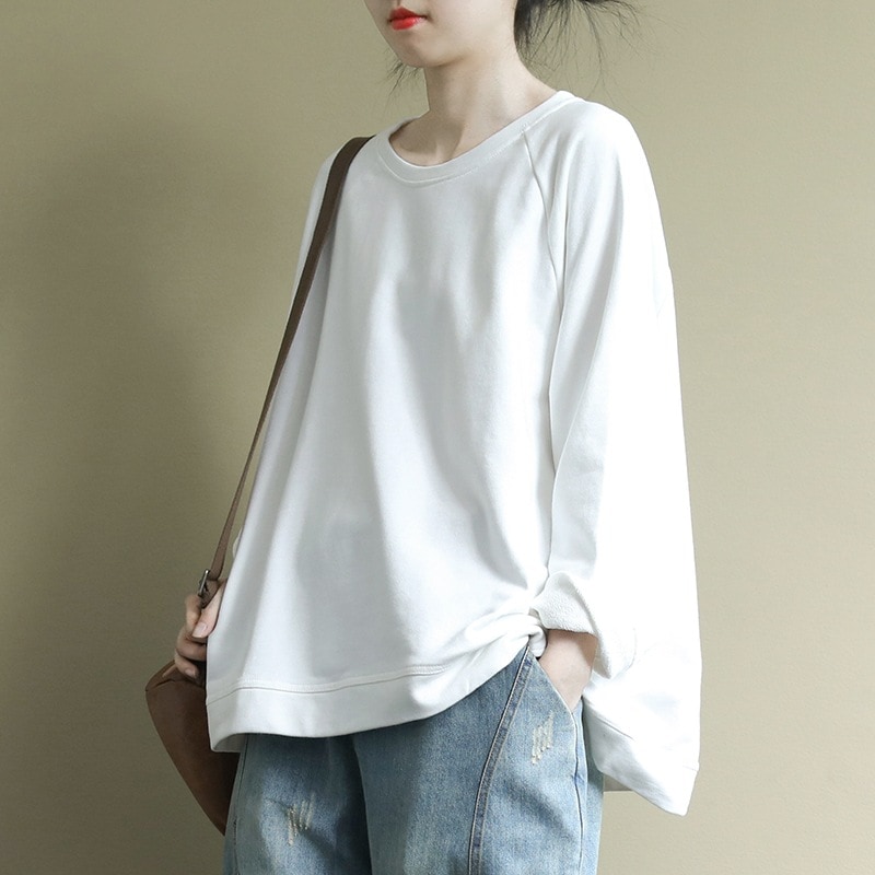 レディース トップス ロンT カットソー プルオーバー ミドル丈 長袖 クルーネック ストレート 薄手 大人可愛い きれいめ おしゃれ こなれ感 個性的 クール 主役級 存在感 無地 春 秋